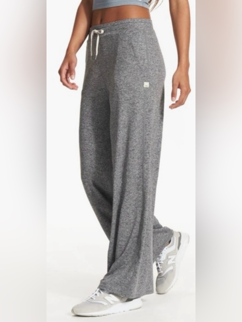Vuori Women's Gray Wide Leg Sweatpants with Drawstring Waist - Picture 2 of 5